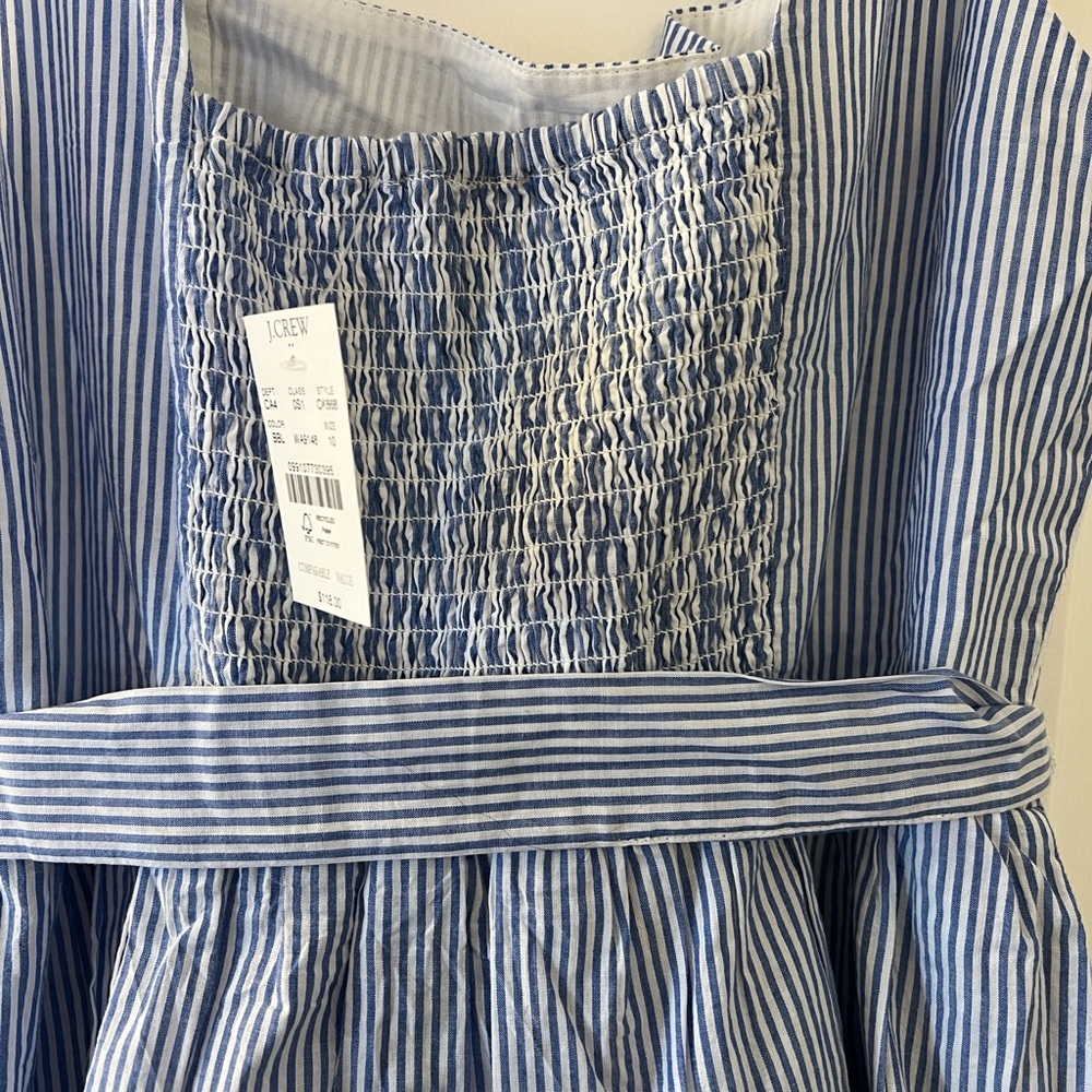 NWT J Crew Blue and White Striped Dress - Picture 9 of 13